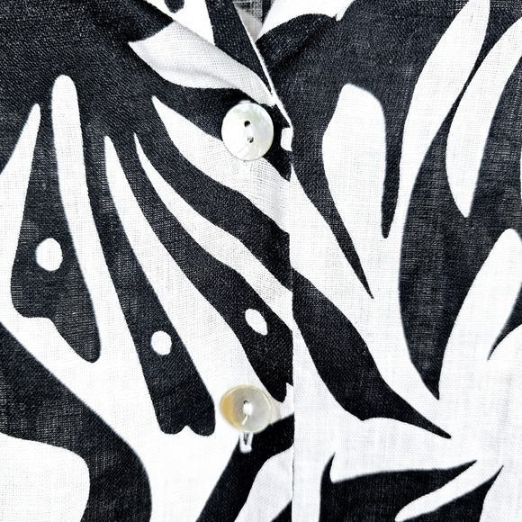 Rachel Zoe Black & White Linen Button Front Shirt NWT - Picture 5 of 7